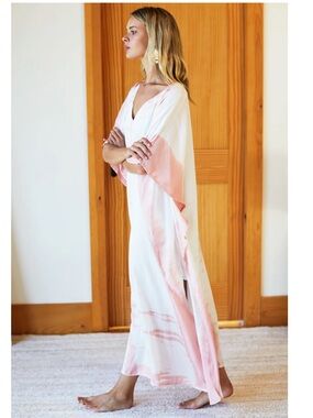 Emerson Fry India Collection TIE DYE CAFTAN - MUTED CLAY Size XS/S